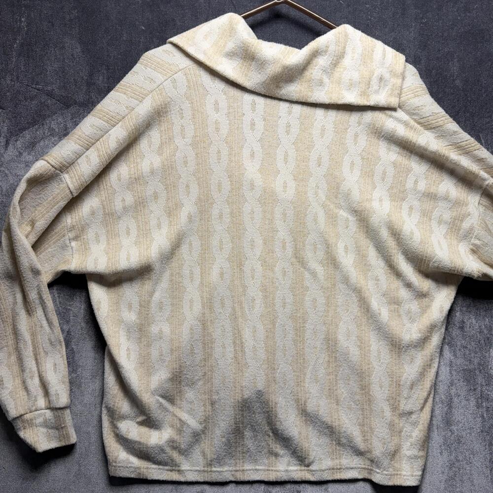 MOD ON TREND Sweater Womens Sz S Beige Collared Knit Geometric Pullover - Picture 9 of 10